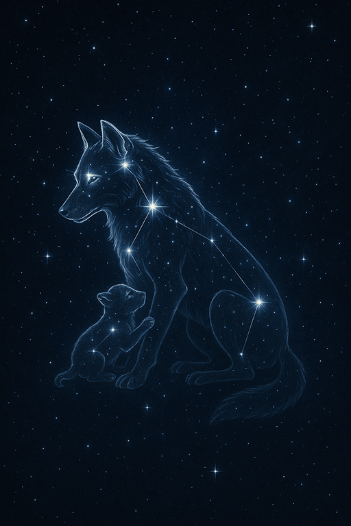Lupus constellation illustration